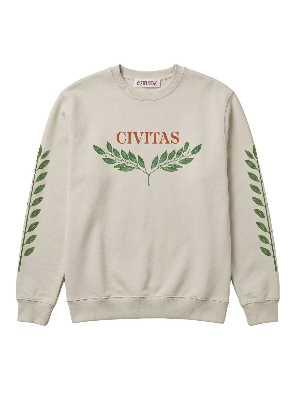 Civitas Crewneck in bone, men's cut