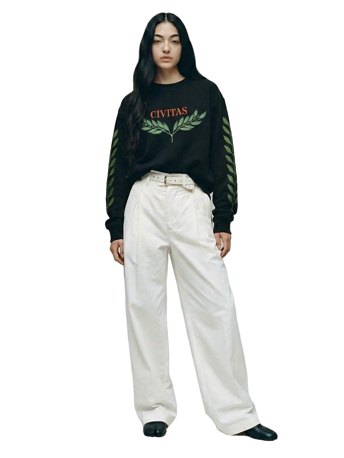 Civitas Crewneck in black, women's cut