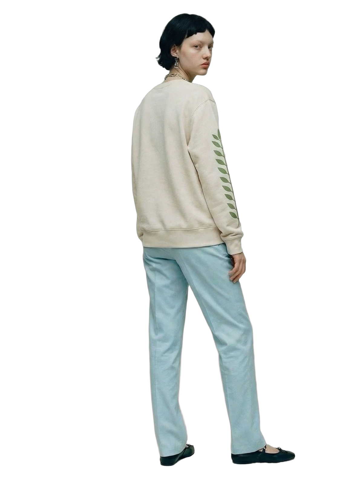 Civitas Crewneck in bone, women's cut