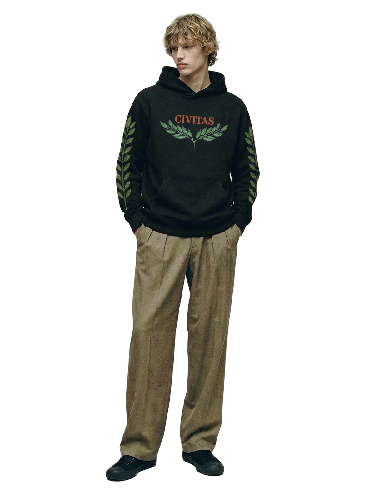 Civitas Hoodie in black, men's cut