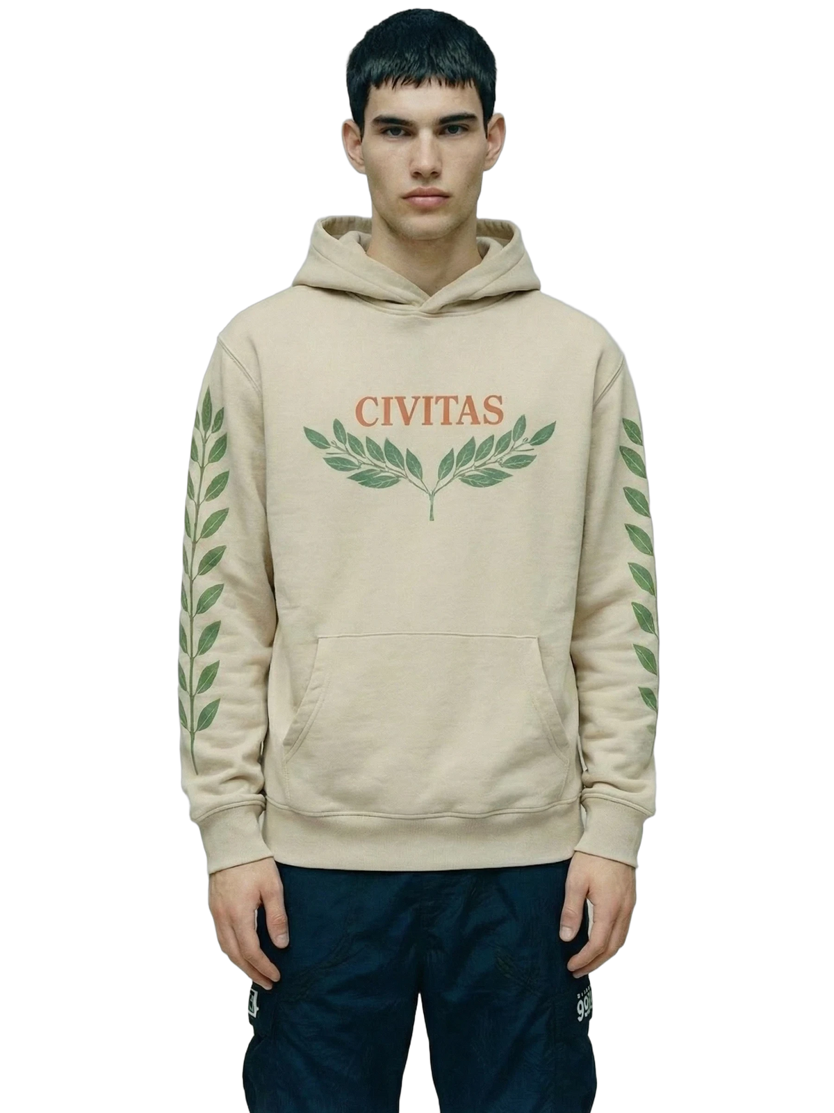 Civitas Hoodie in ivory, men's cut