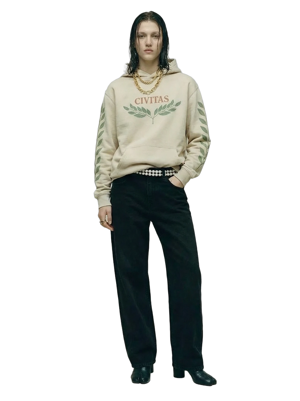 Civitas Hoodie in ivory, women's cut