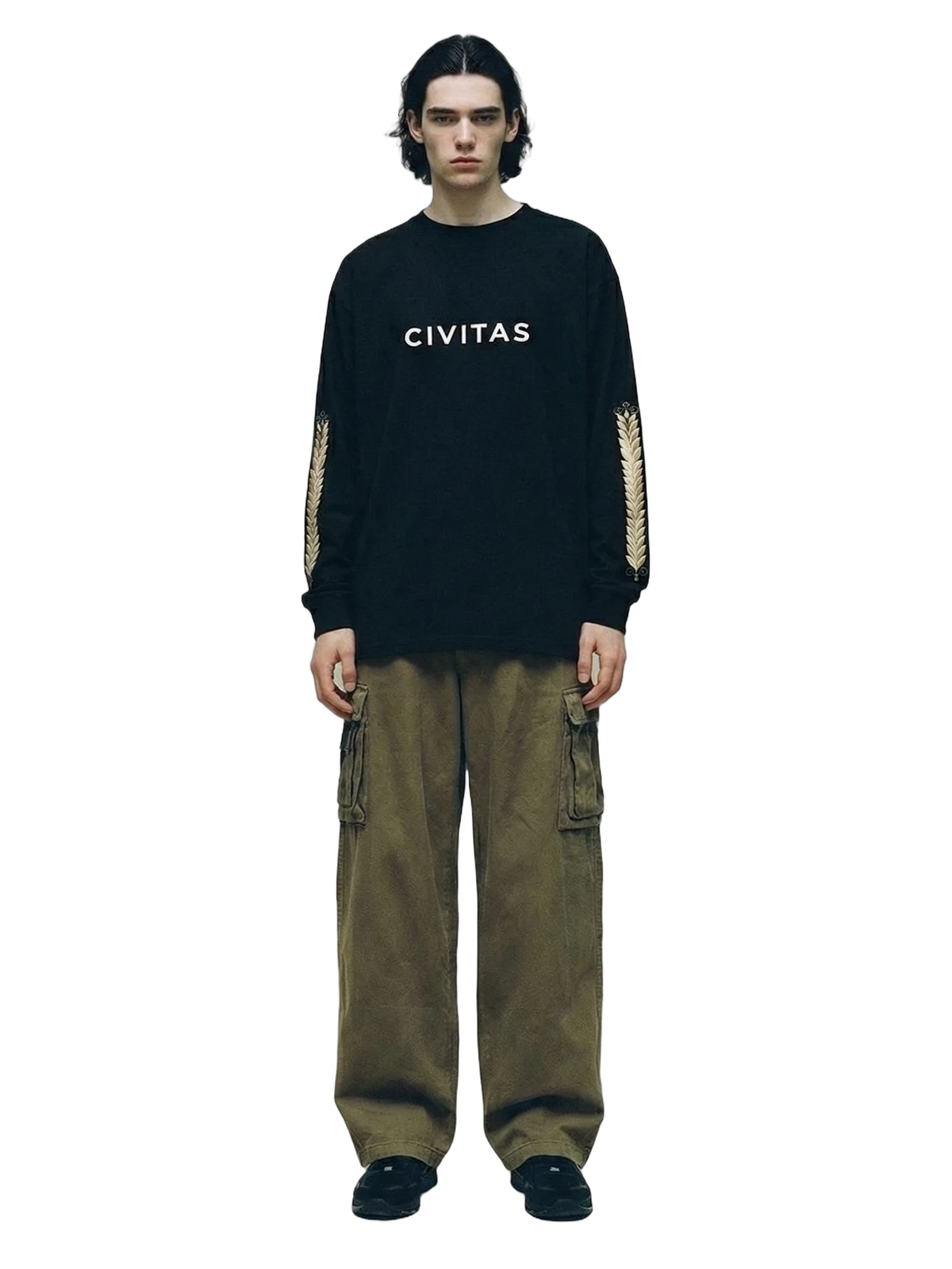 Civitas Longsleeve in black, men's cut