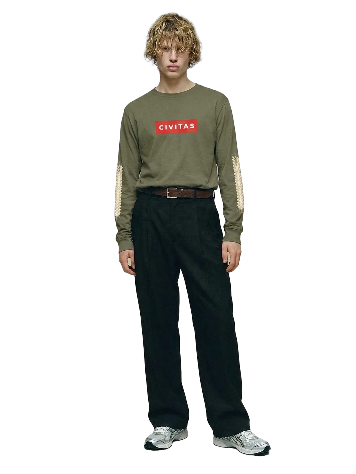 Civitas Longsleeve in military green, men's cut