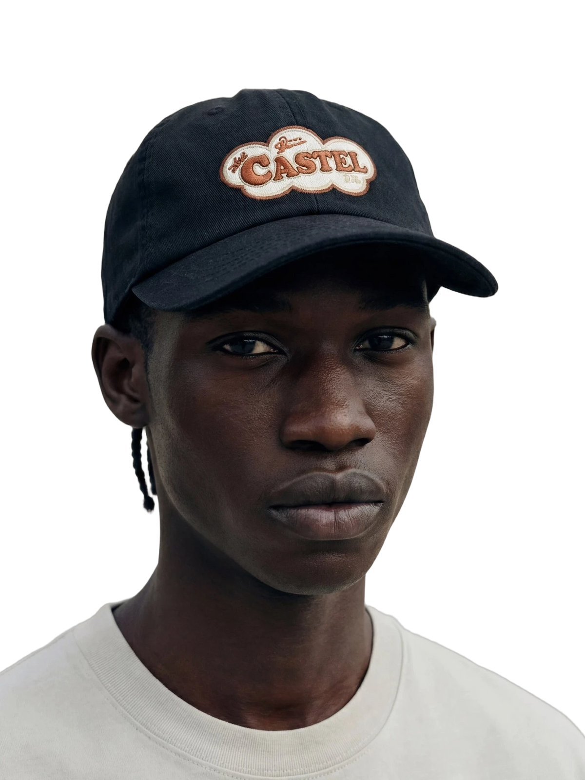 Cloud Cap in black, embroidery detail