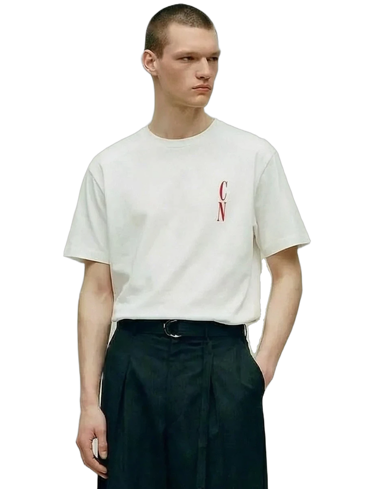 CN Tee in white, men's cut