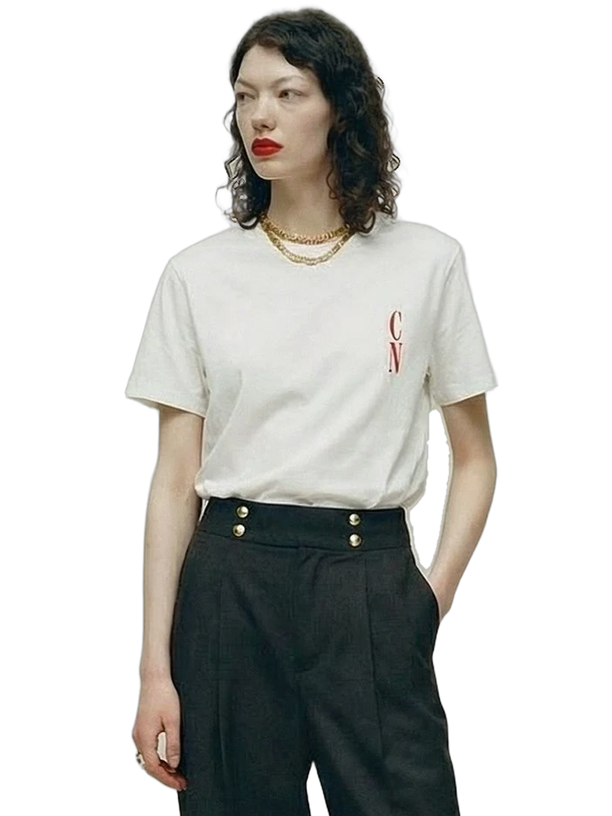 CN Tee in white, women's cut