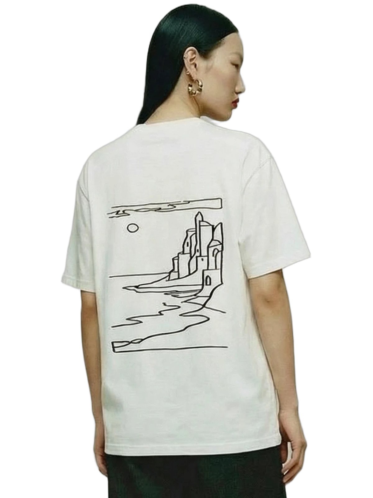 Coastline Tee in white, women's cut