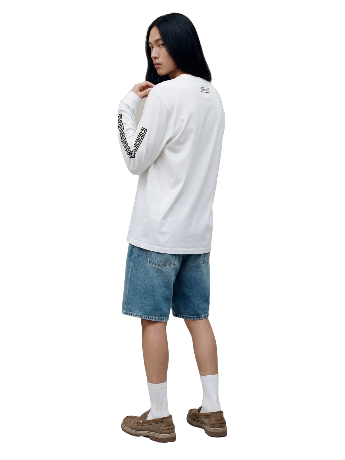 Colosseo Long Sleeve in white, men's cut