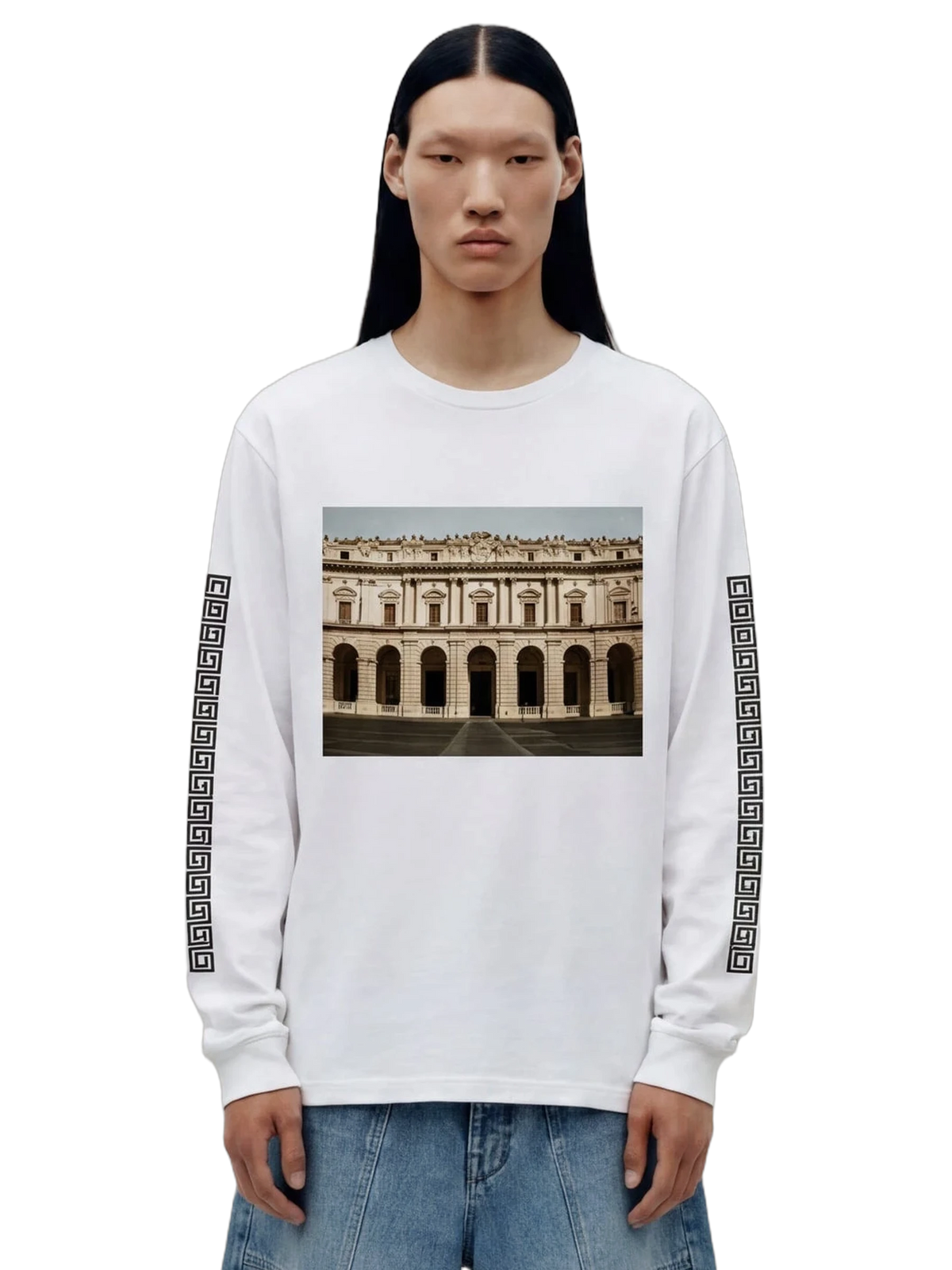Colosseo Long Sleeve in white, men's cut