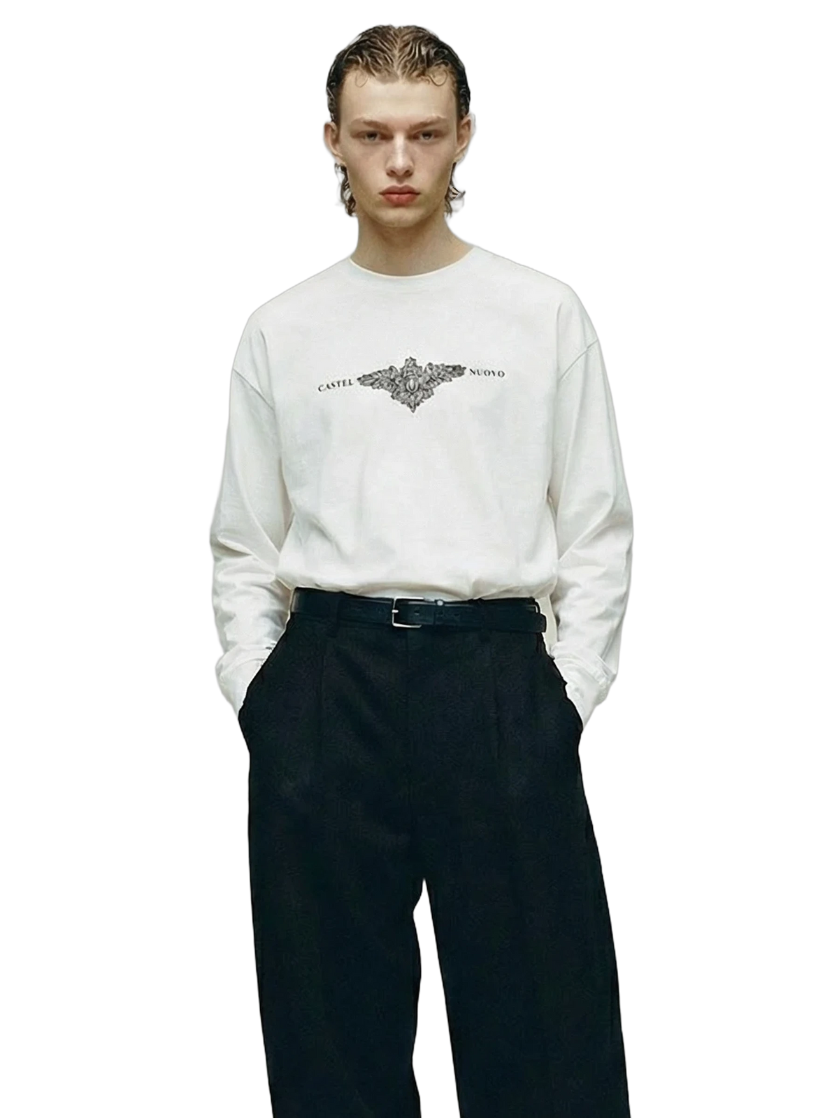 Cresta Longsleeve in white, men's cut