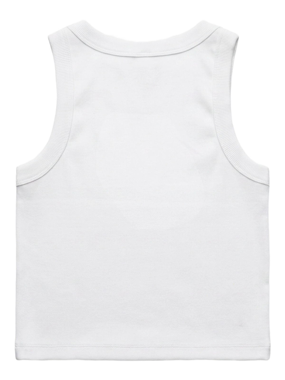 Dark Feminine Energy Tank in white, women's cut, flat lay