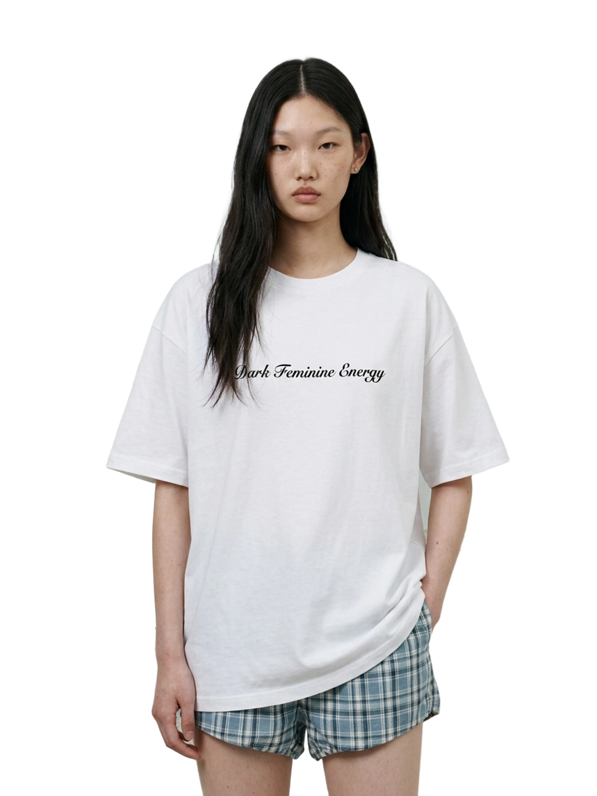 Dark Feminine Energy Tee in white, women's cut