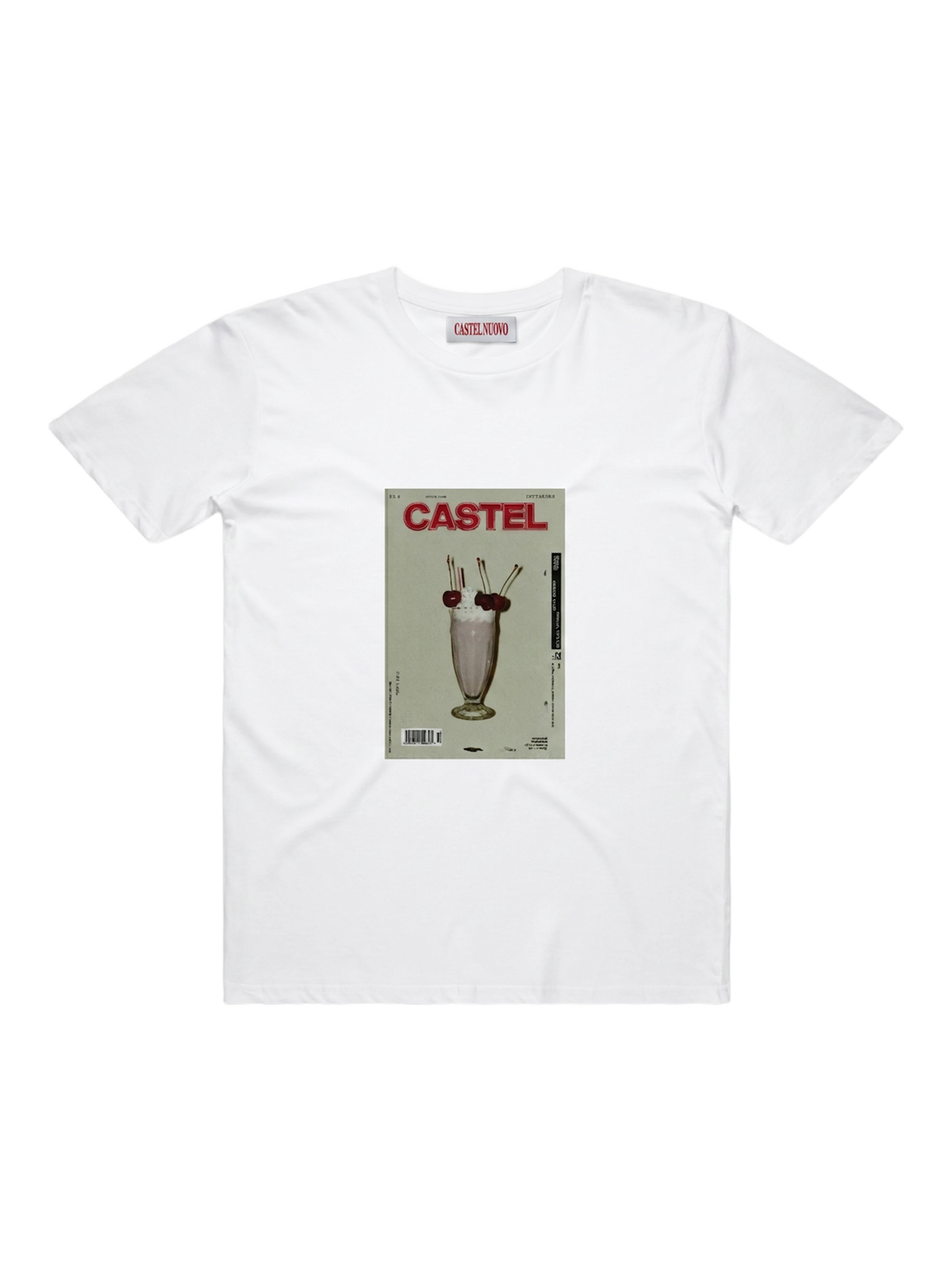 Dolce Tee in white, men's cut, flat lay
