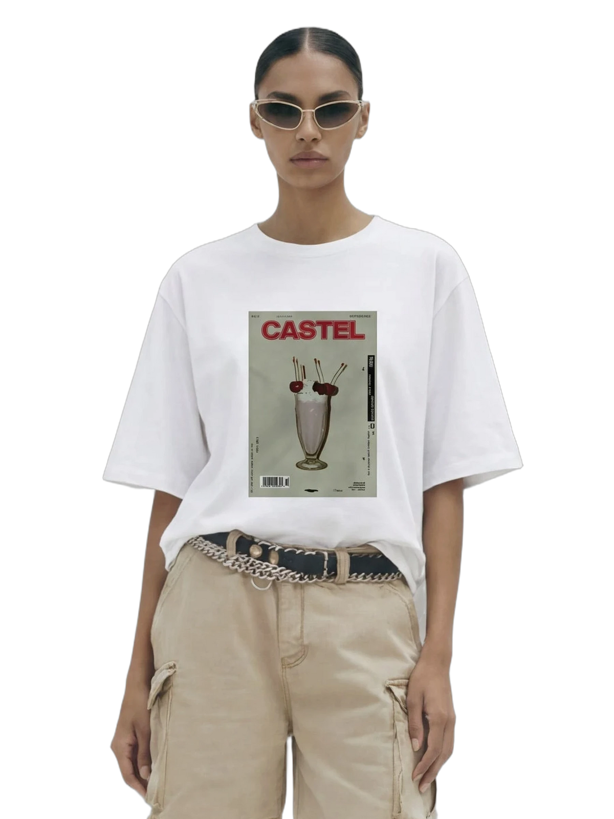 Dolce Tee in white, women's cut