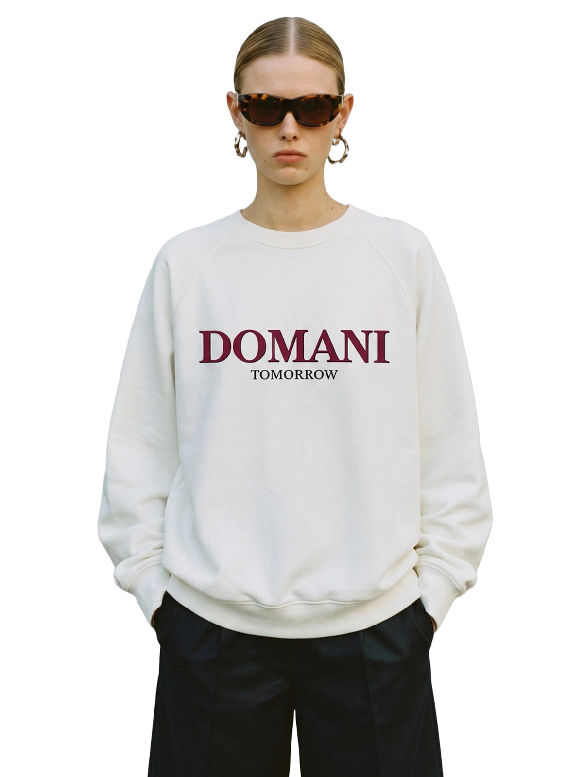 Domani Sweatshirt in white, women's cut
