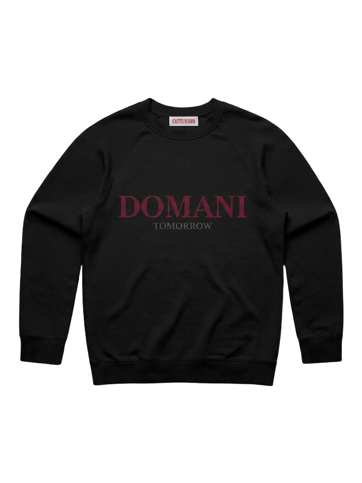 Domani Sweatshirt in black, men's cut, flat lay