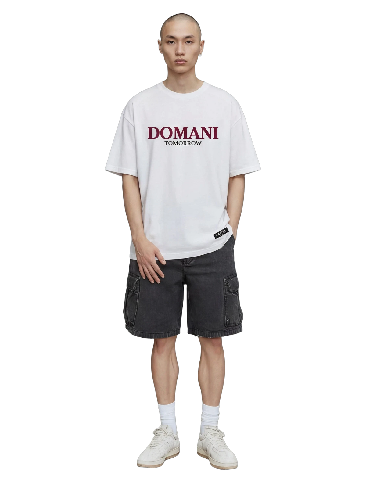 Domani Tee in white, men's cut