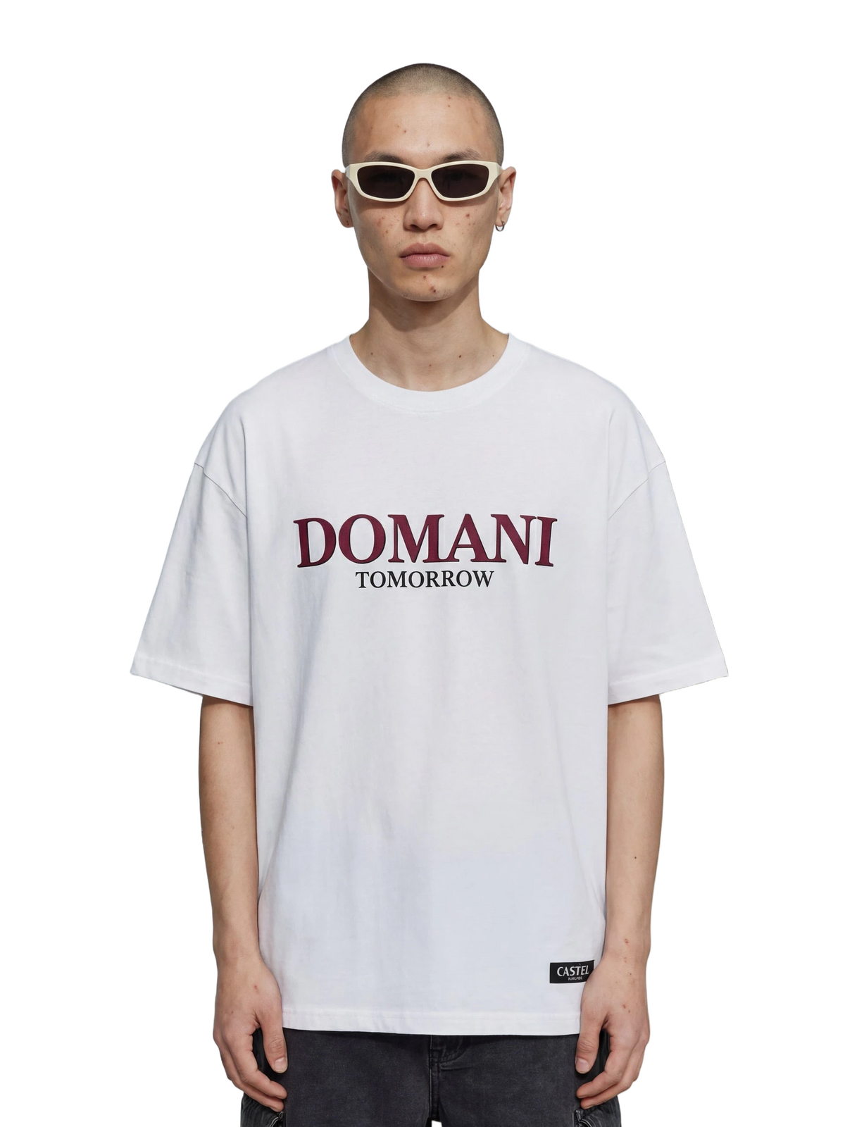 Domani Tee in white, men's cut