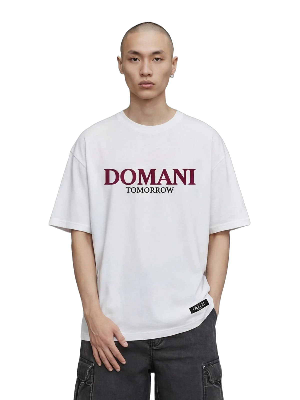 Domani Tee in white, men's cut