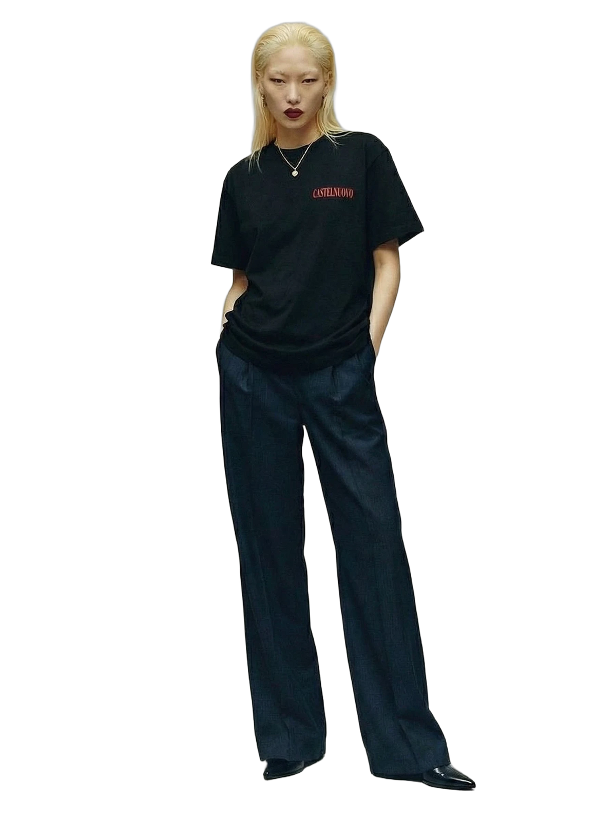 Mirror Tee in black, women's cut