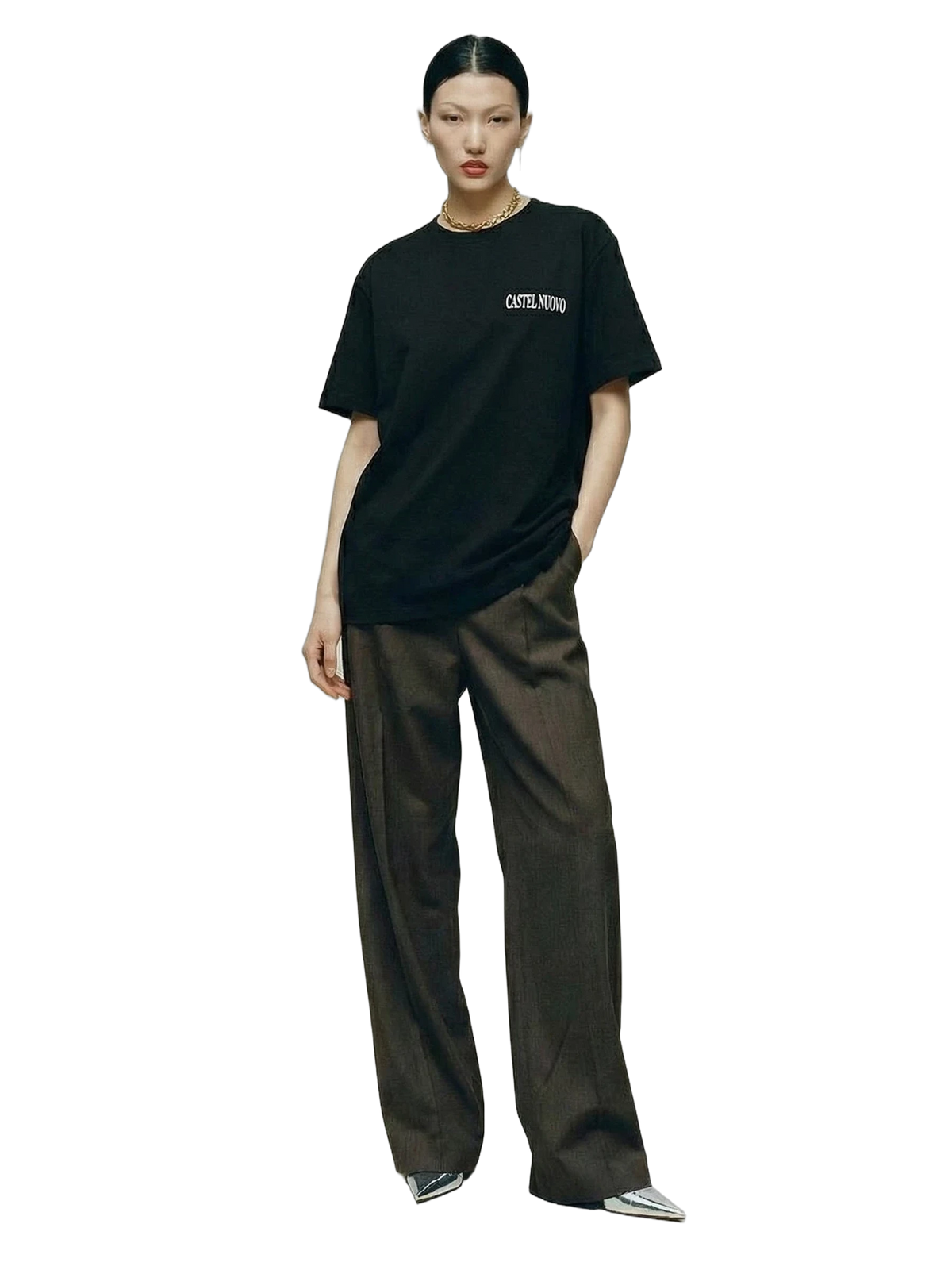 Mirror Tee in black, women's cut