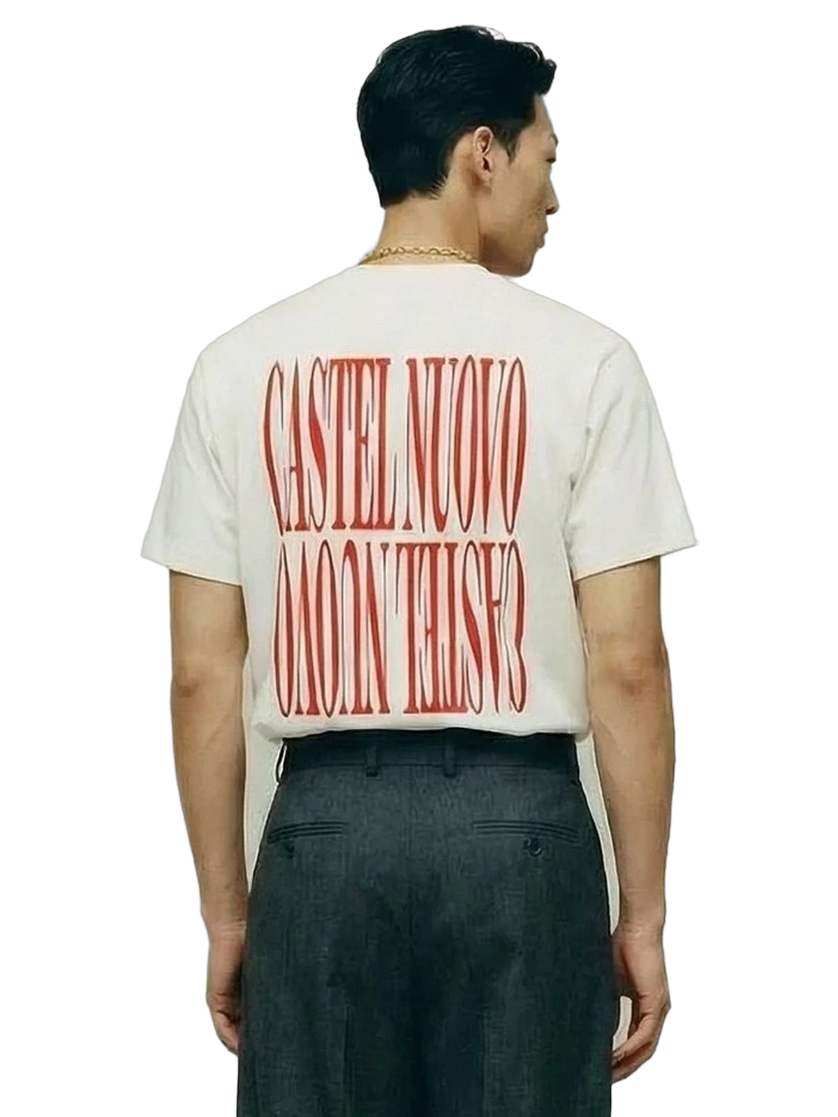 Mirror Tee in white, men's cut