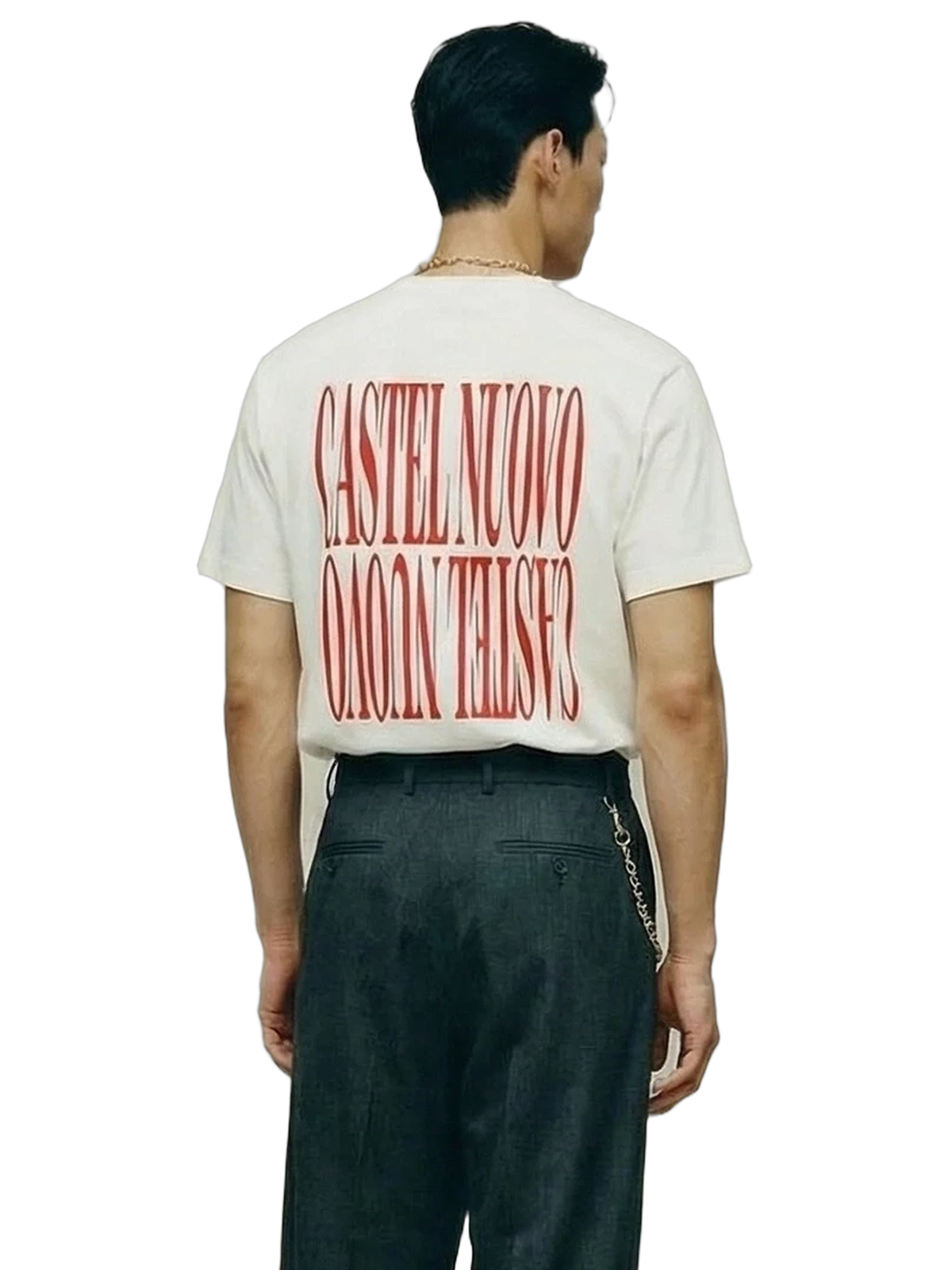 Mirror Tee in white, men's cut