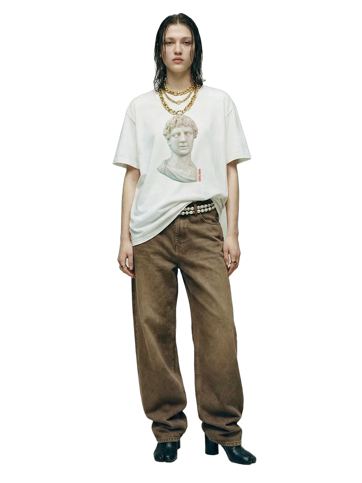 Effigy Tee in white, women's cut