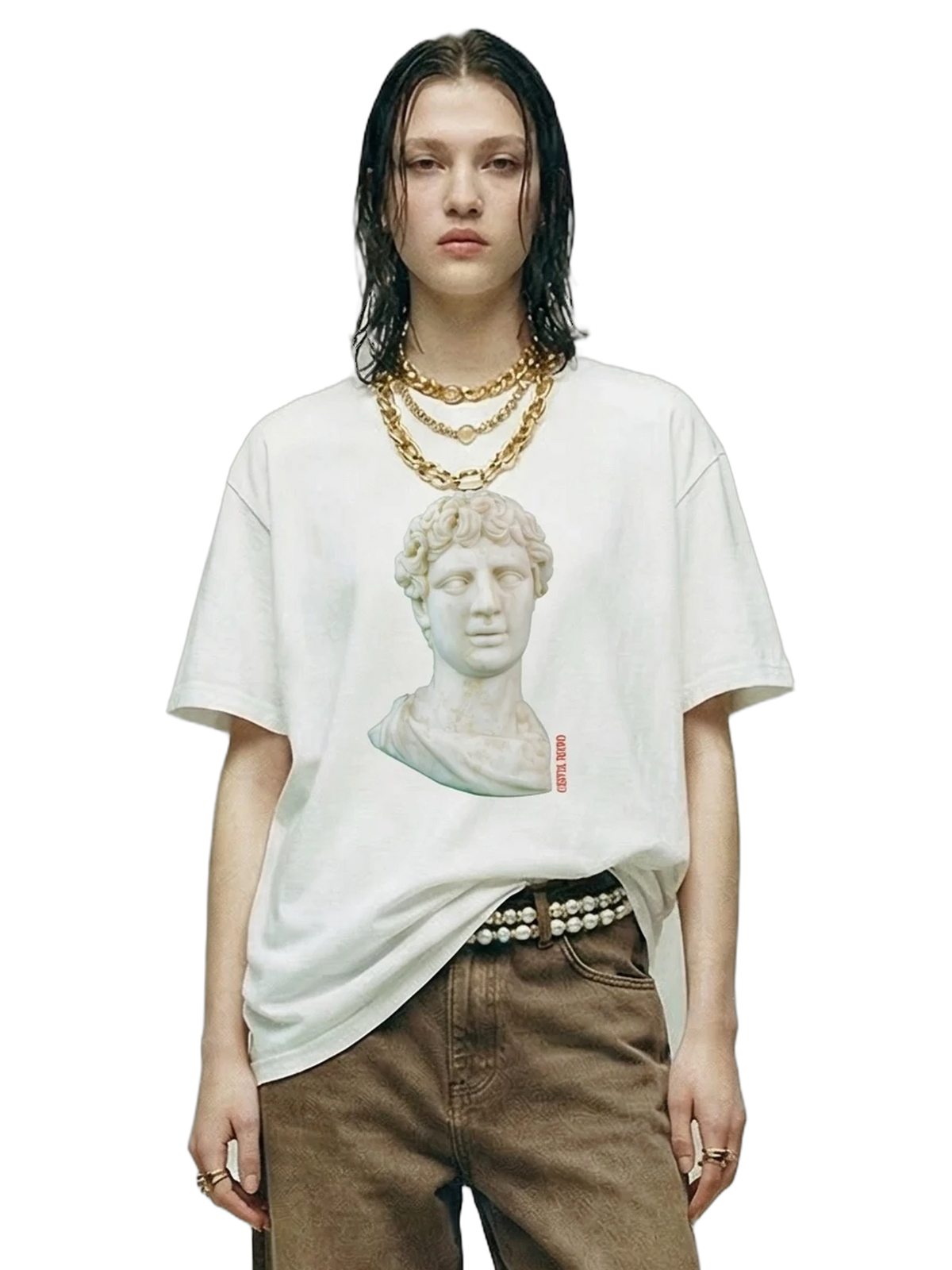 Effigy Tee in white, women's cut