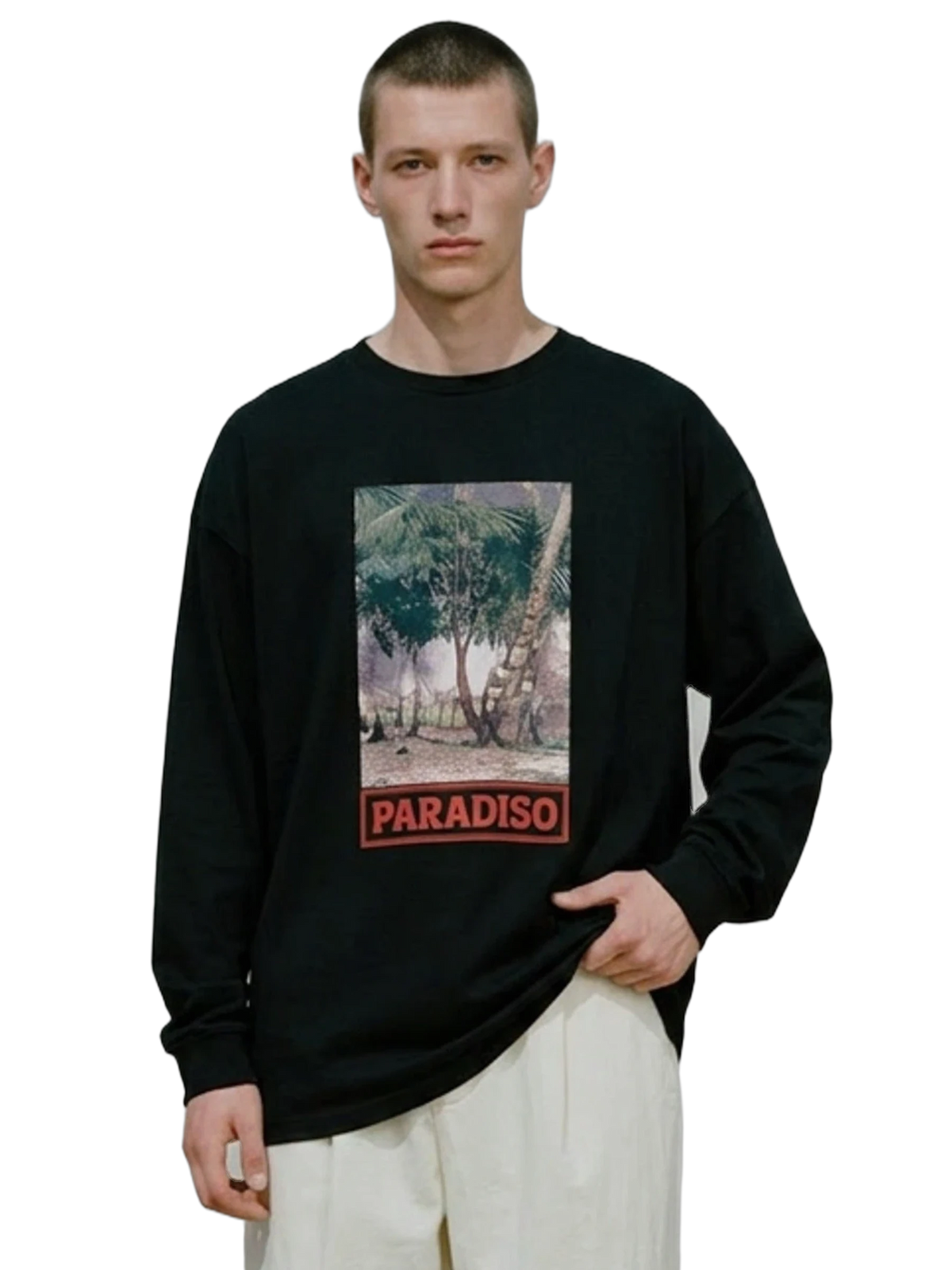 Elsewhere Long Sleeve in black, men's cut