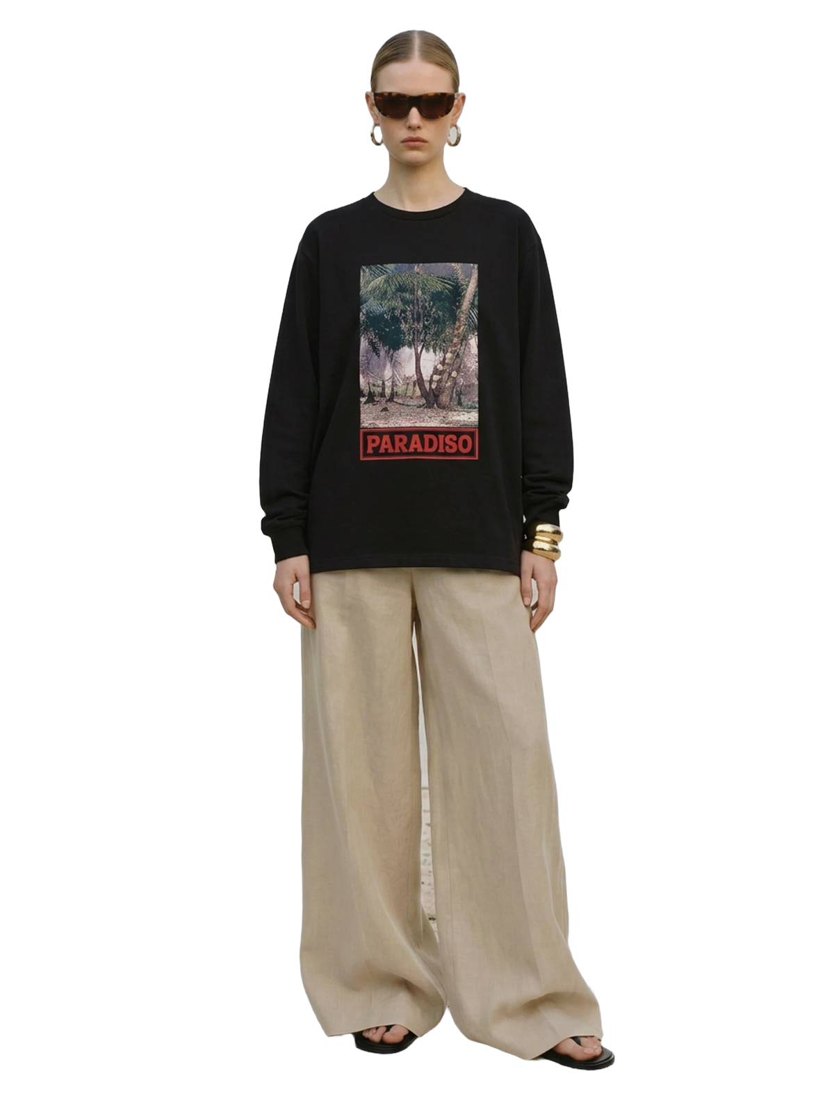 Elsewhere Long Sleeve in black, women's cut