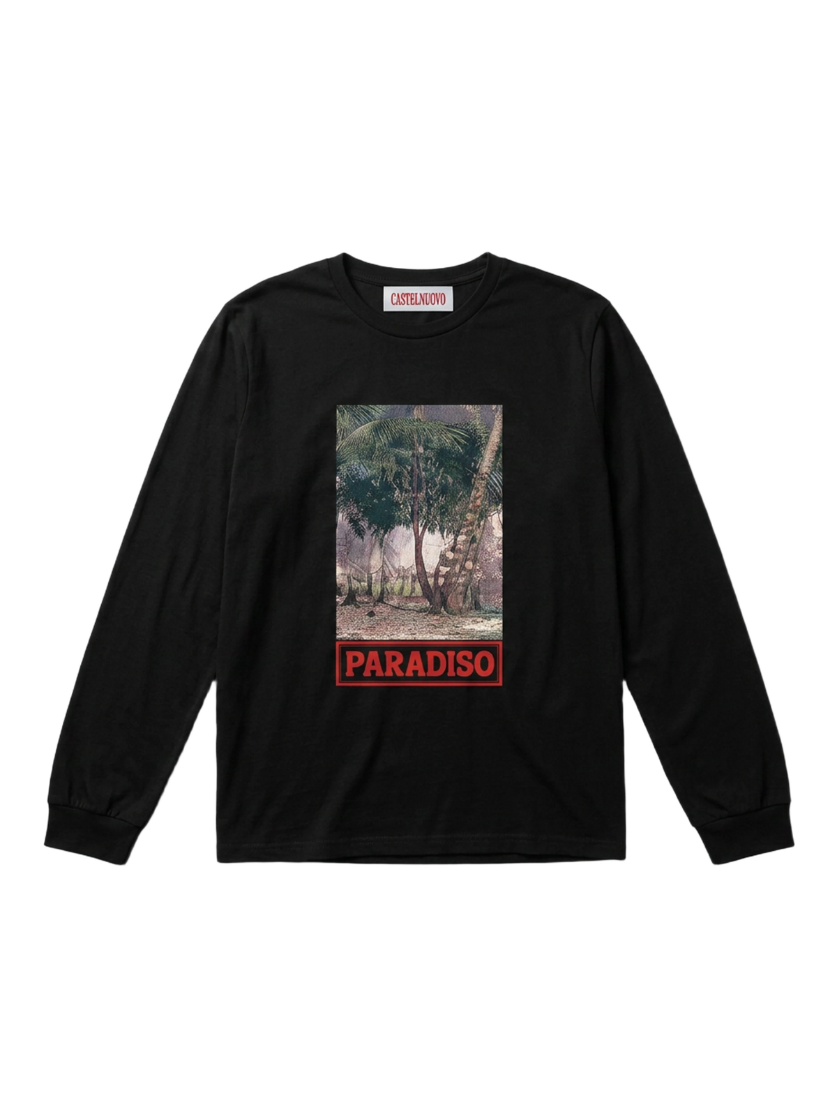 Elsewhere Long Sleeve in black, women's cut, flat lay