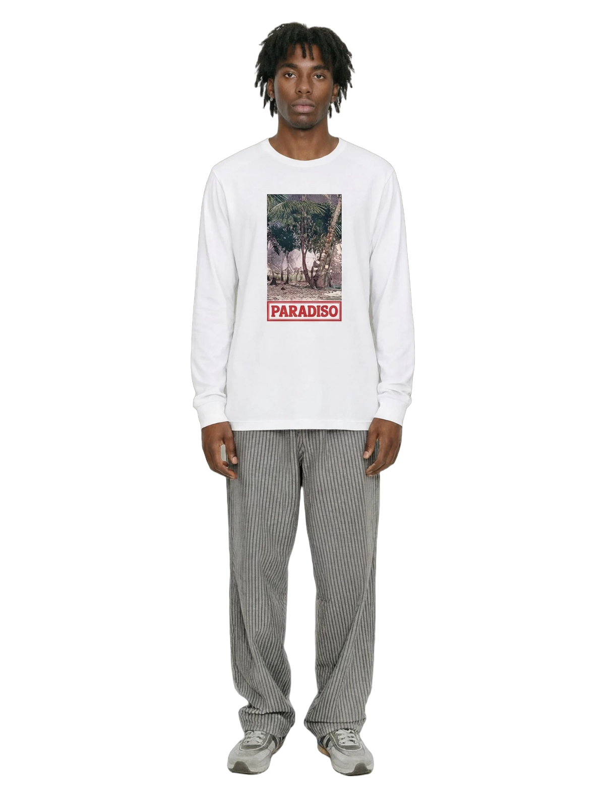 Elsewhere Long Sleeve in white, men's cut