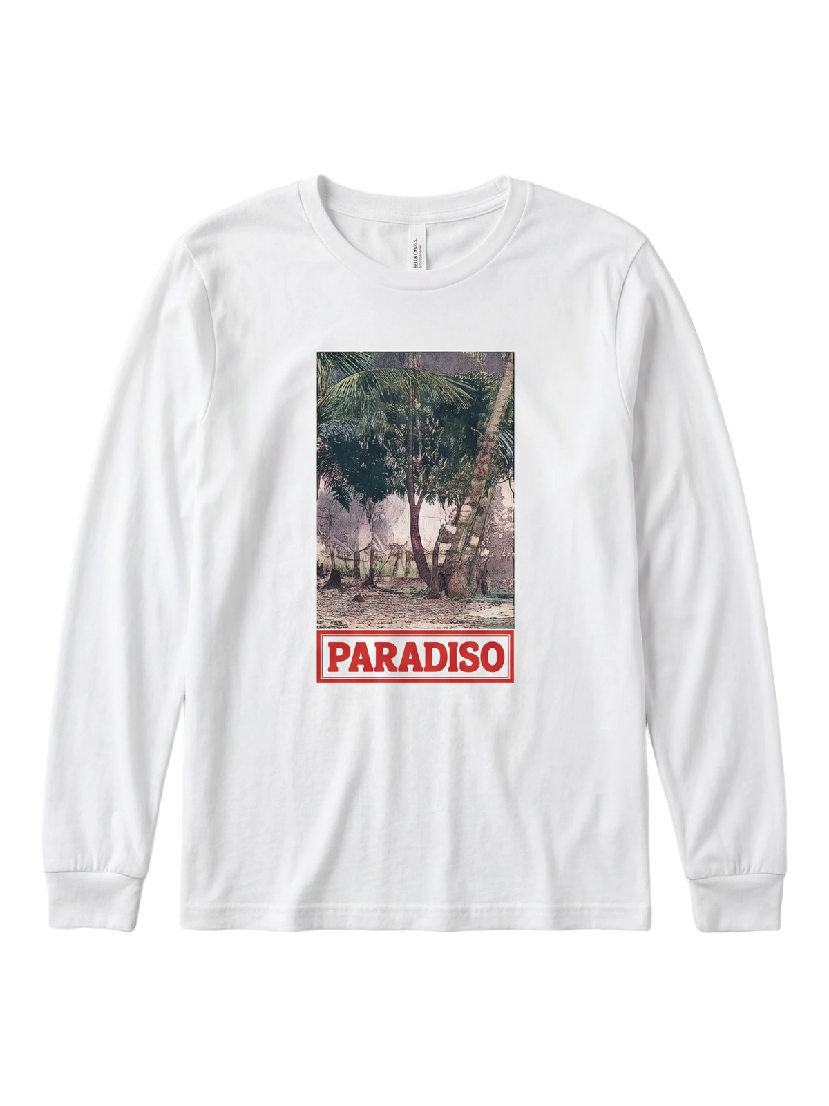 Elsewhere Long Sleeve in white, men's cut, flat lay