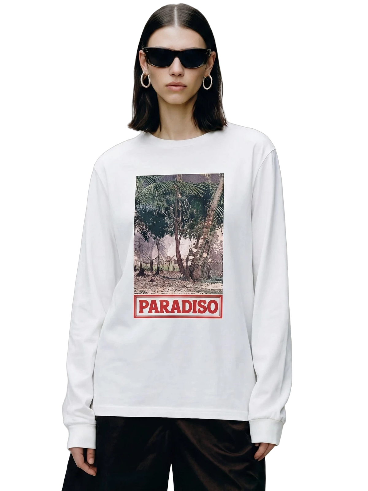 Elsewhere Long Sleeve in white, women's cut