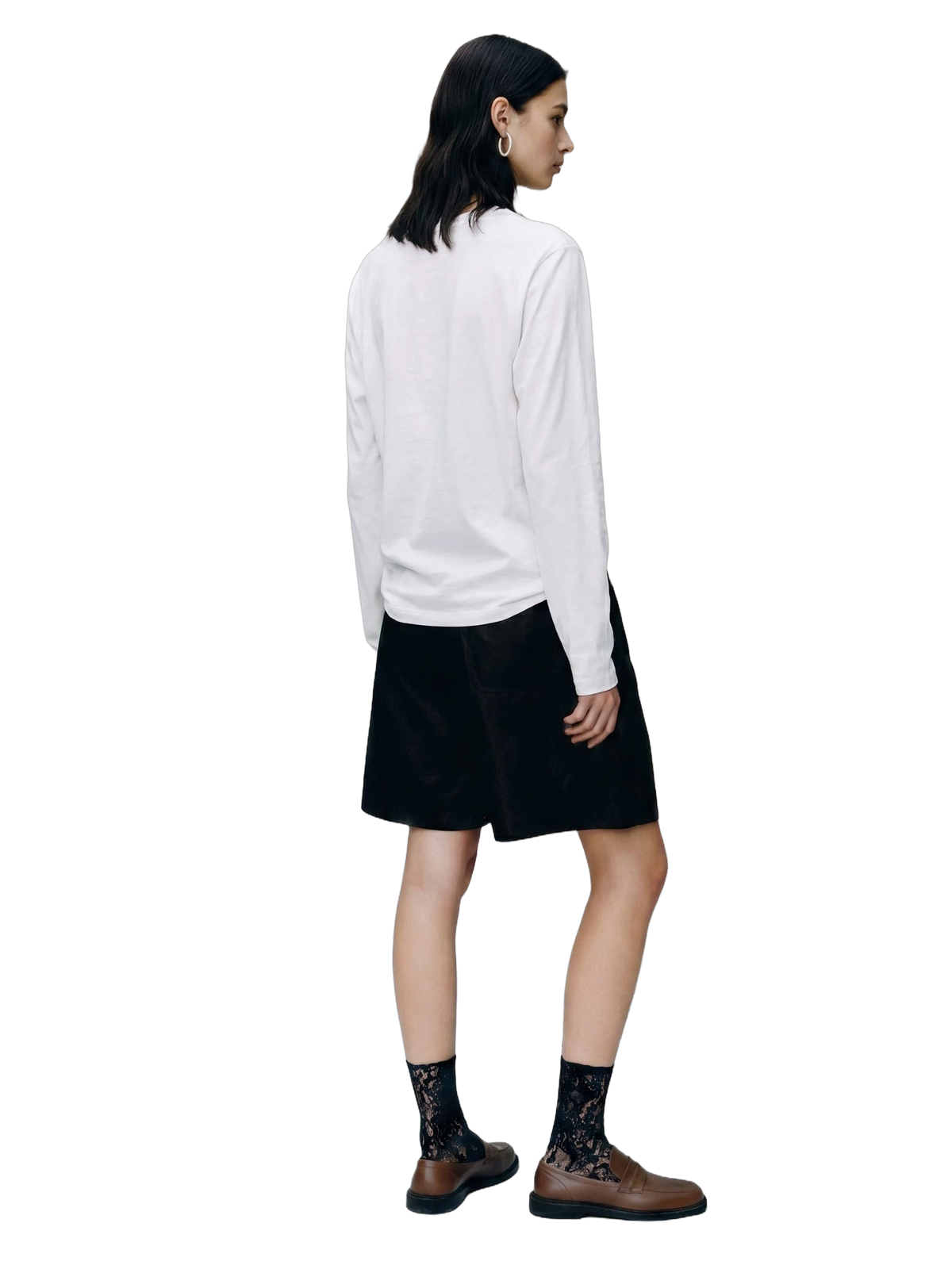 Elsewhere Long Sleeve in white, women's cut