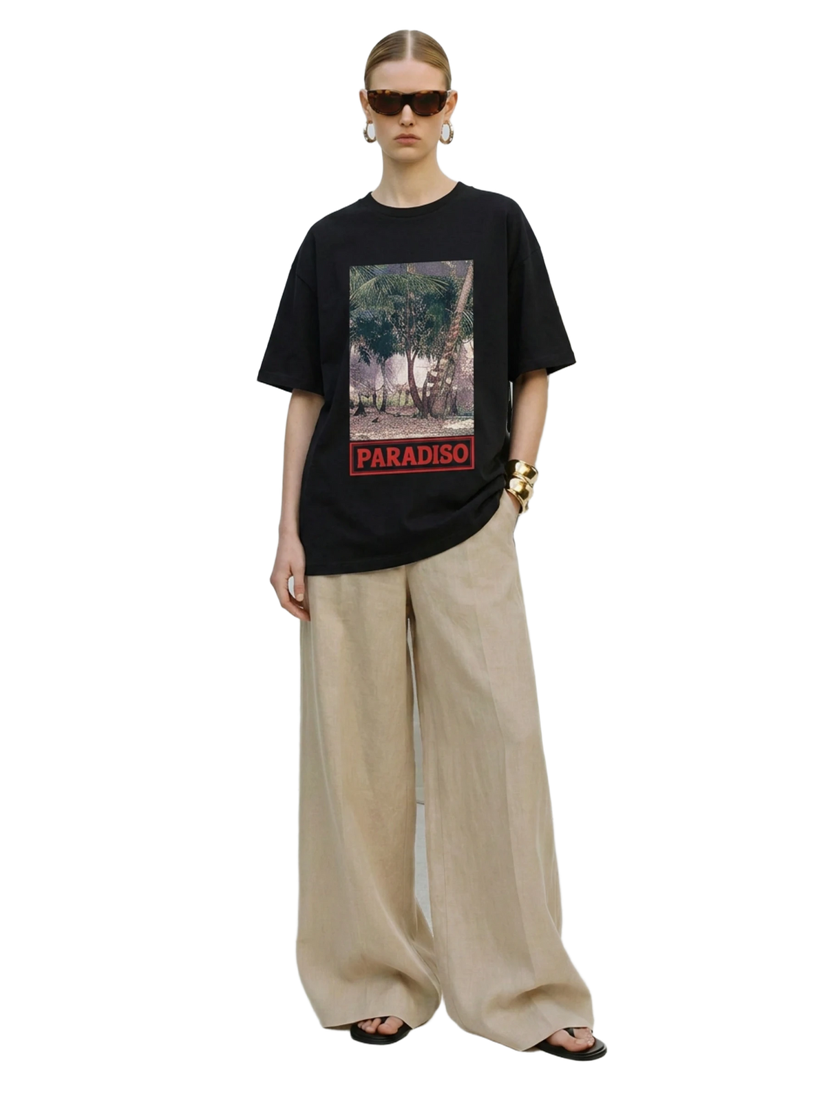 Elsewhere Tee in black, women's cut