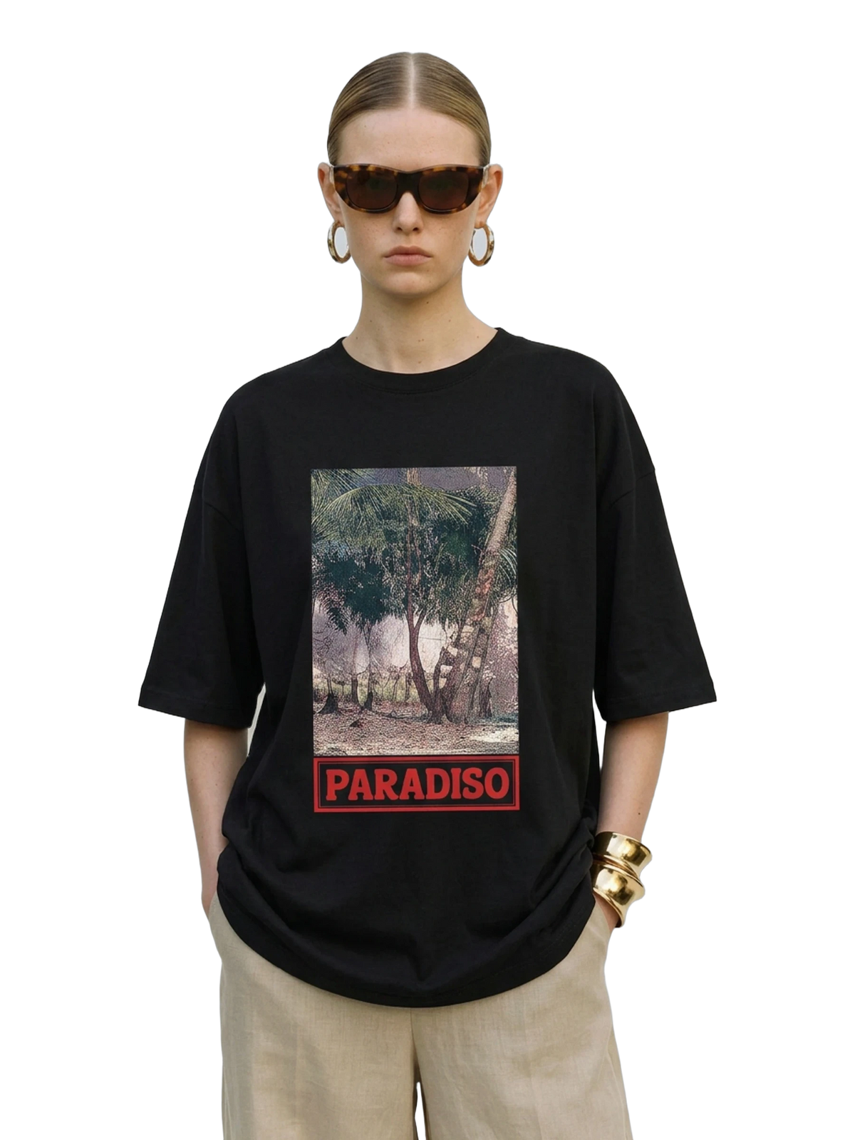 Elsewhere Tee in black, women's cut