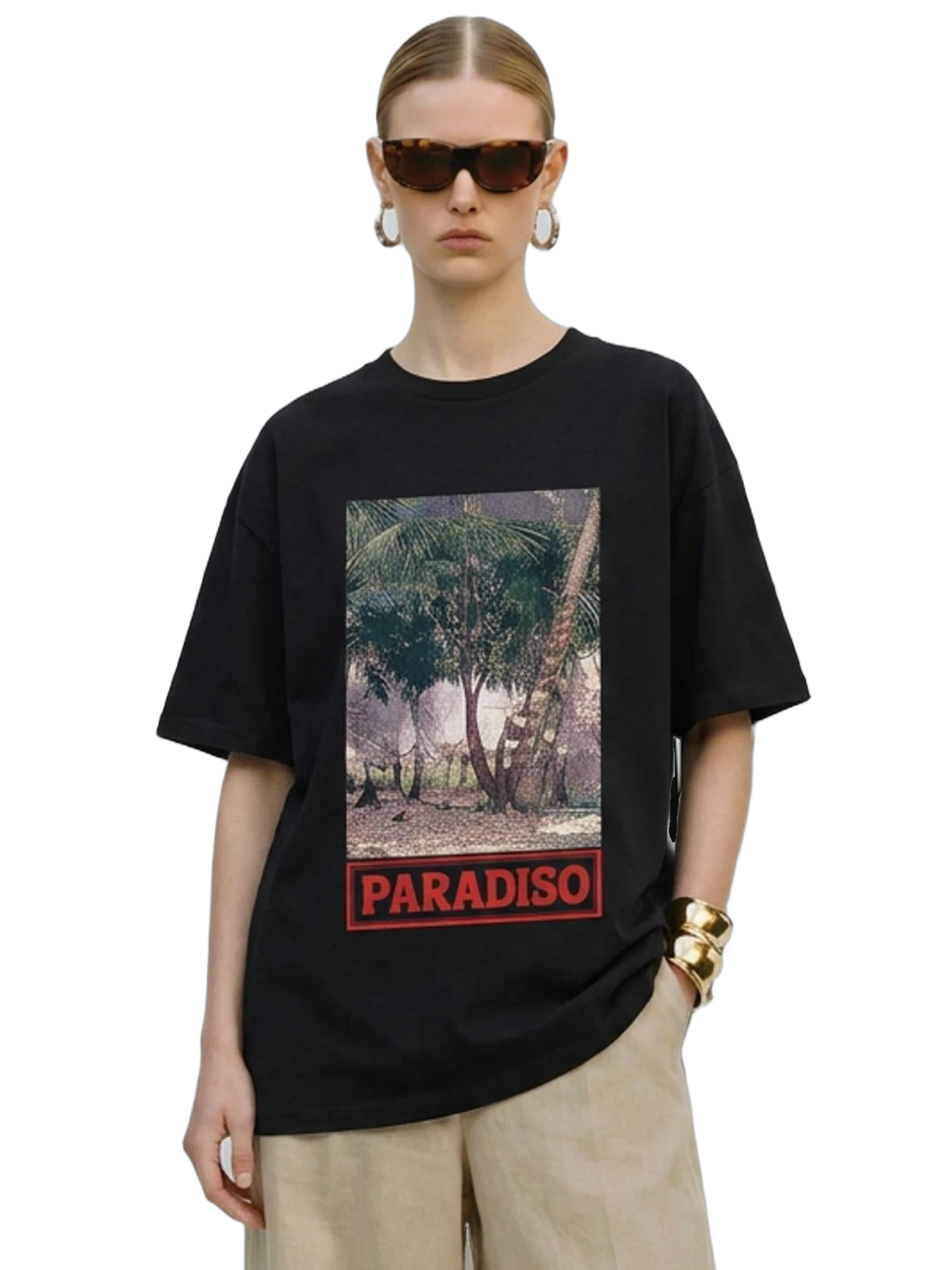 Elsewhere Tee in black, women's cut