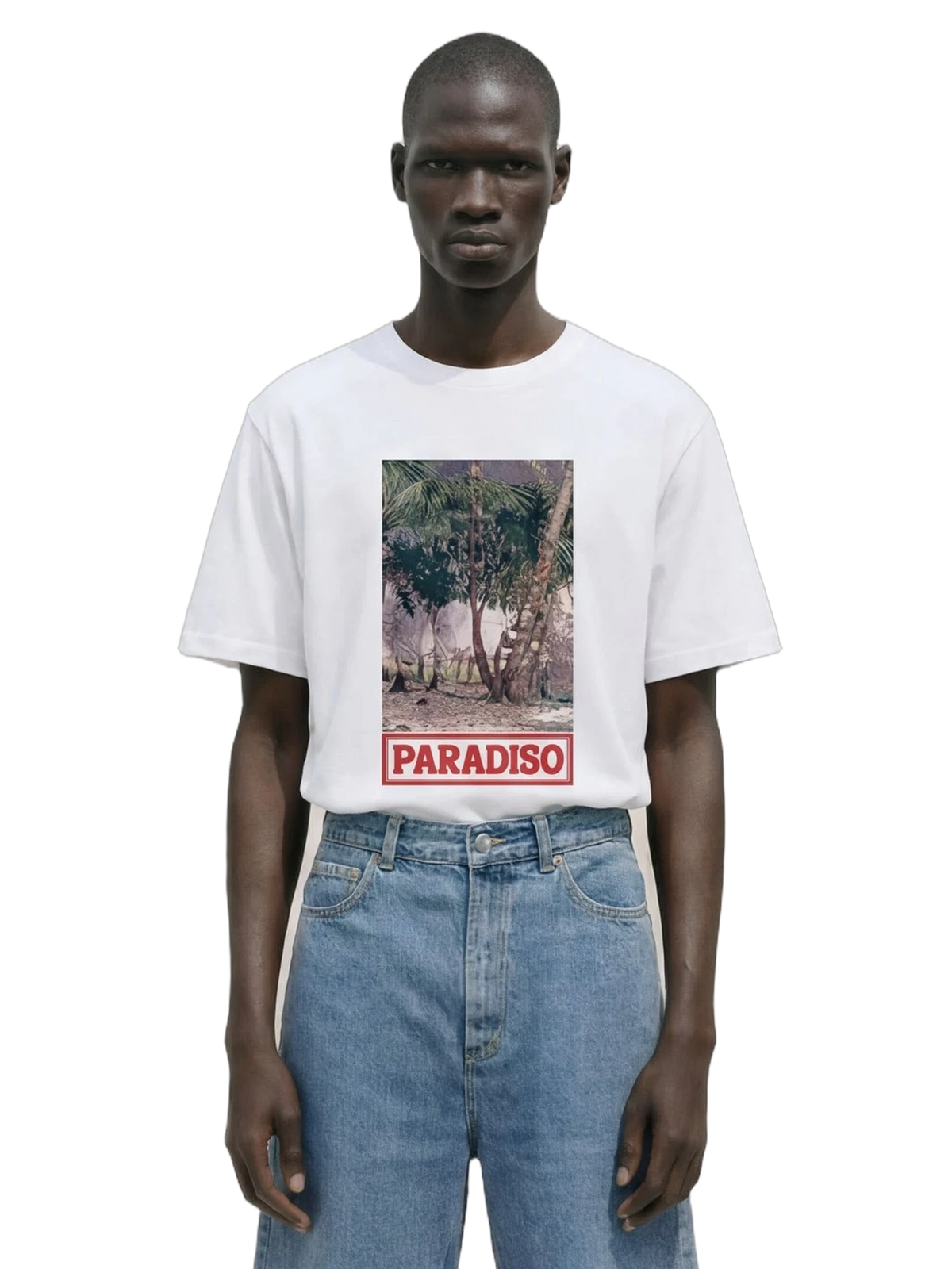 Elsewhere Tee in white, men's cut