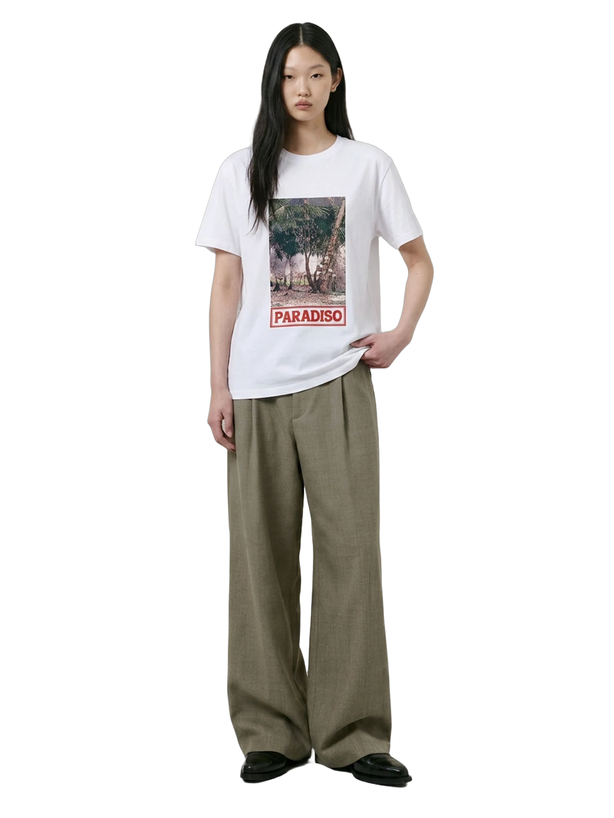 Elsewhere Tee in white, women's cut