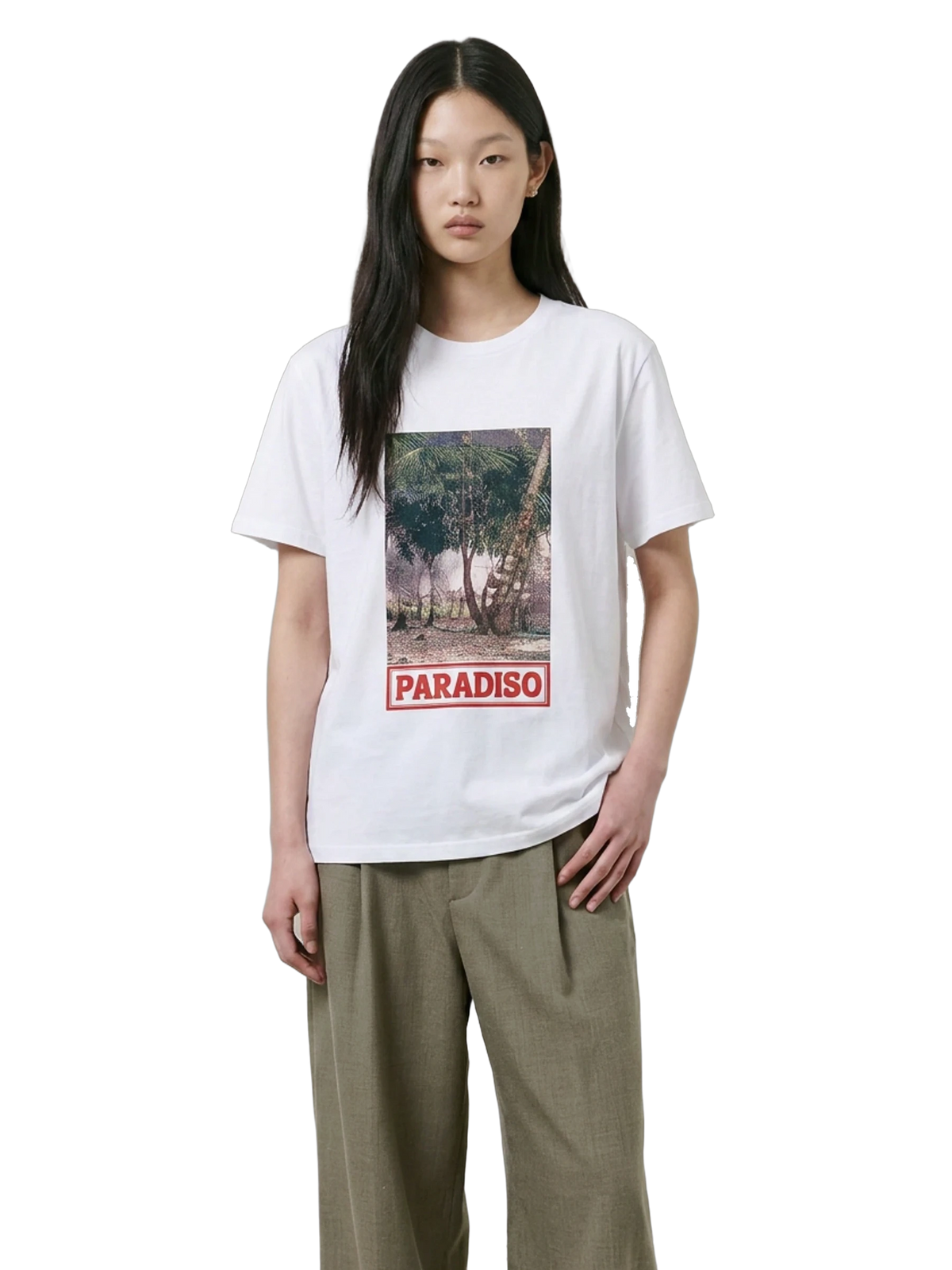 Elsewhere Tee in white, women's cut