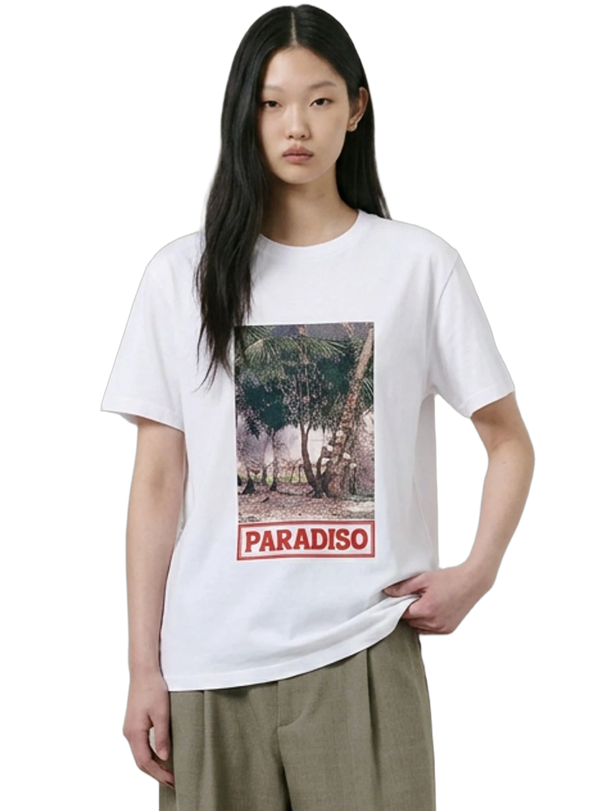 Elsewhere Tee in white, women's cut
