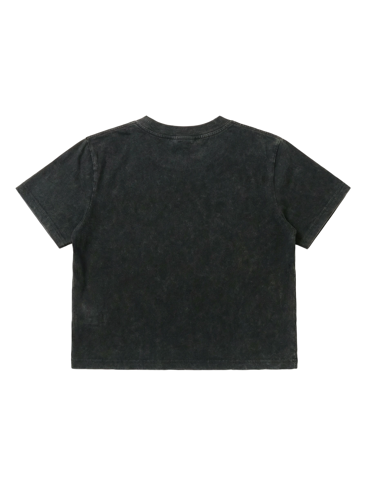 Emblem Crop Tee in black stone, women's cut