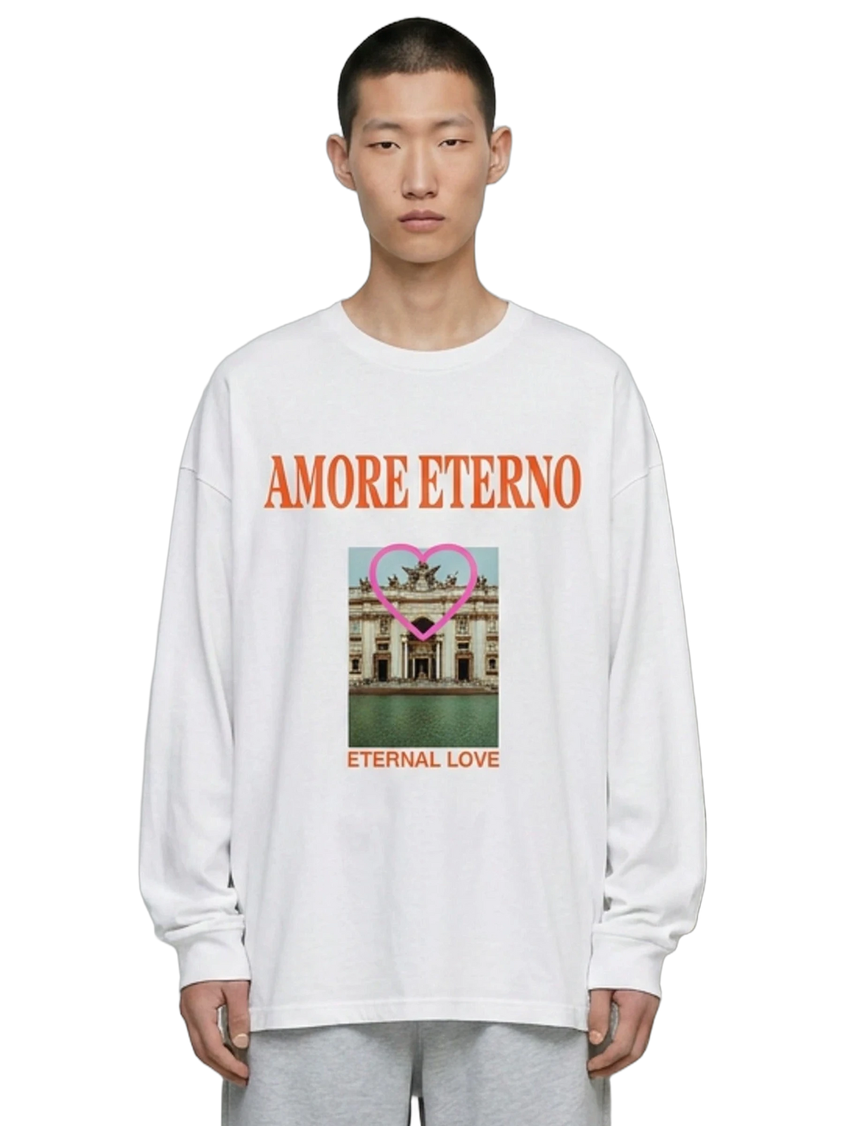 Eternity Club Long Sleeve in white, men's cut