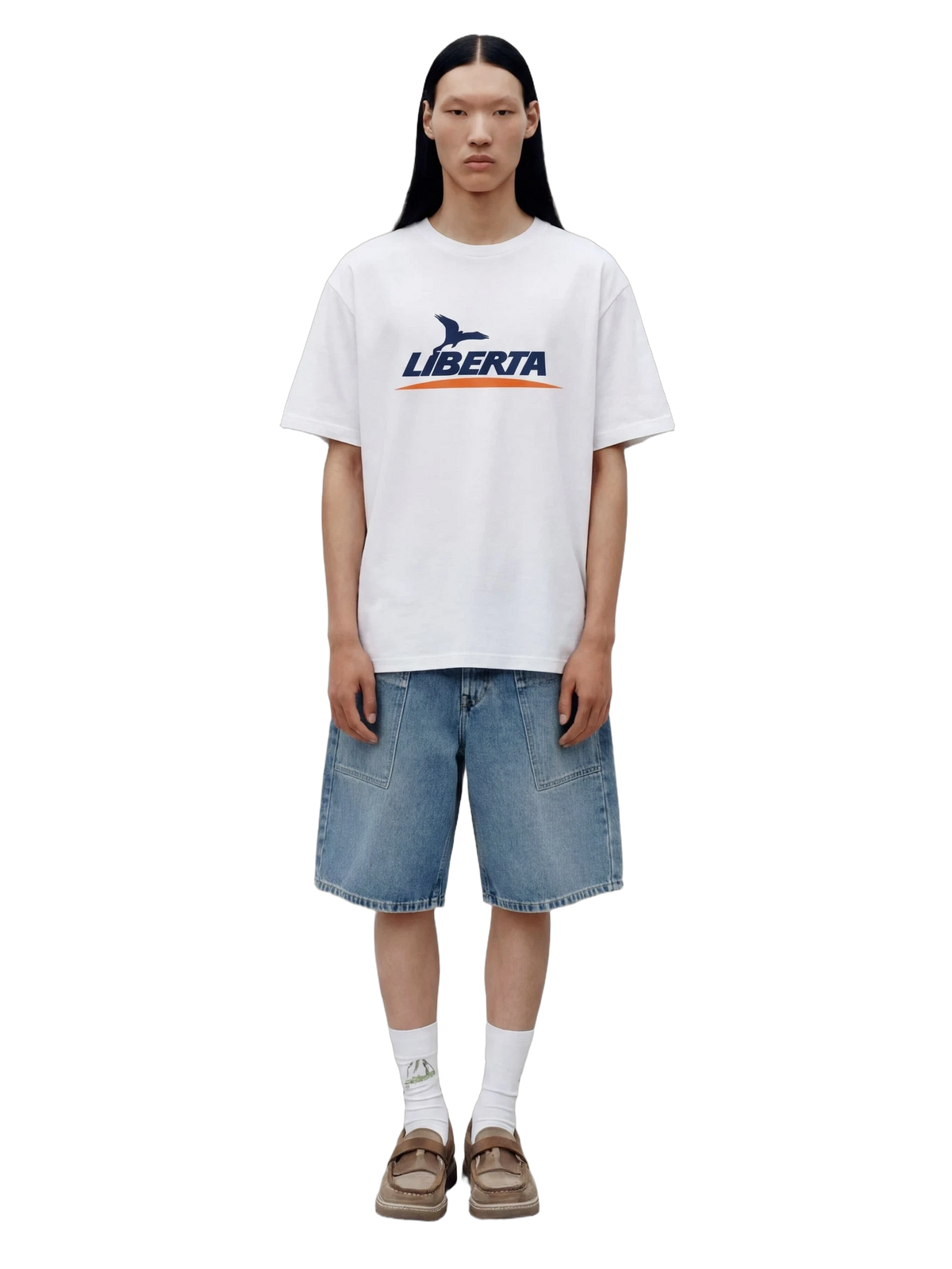 Freedom Tee in white, men's cut