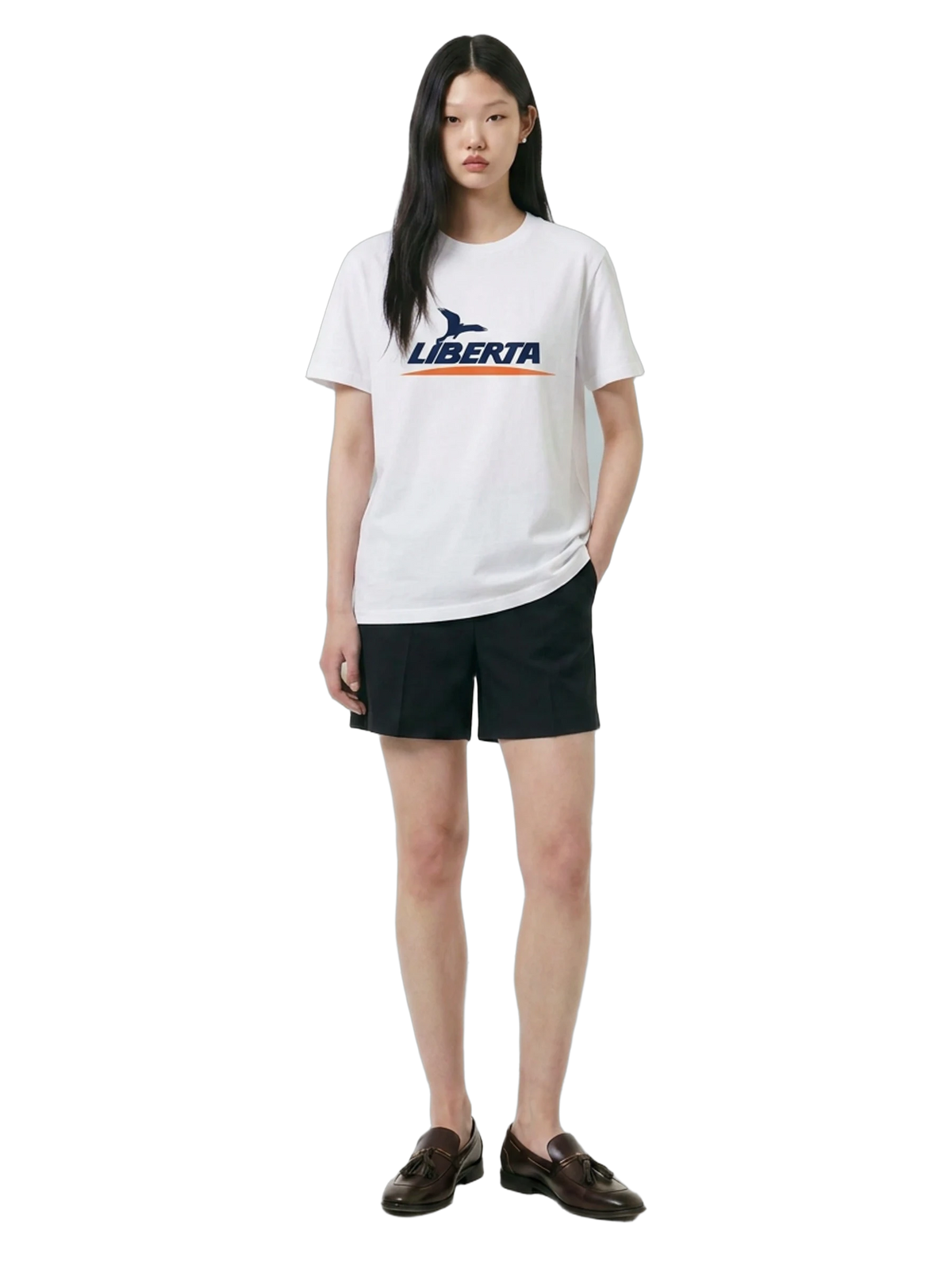 Freedom Tee in white, women's cut