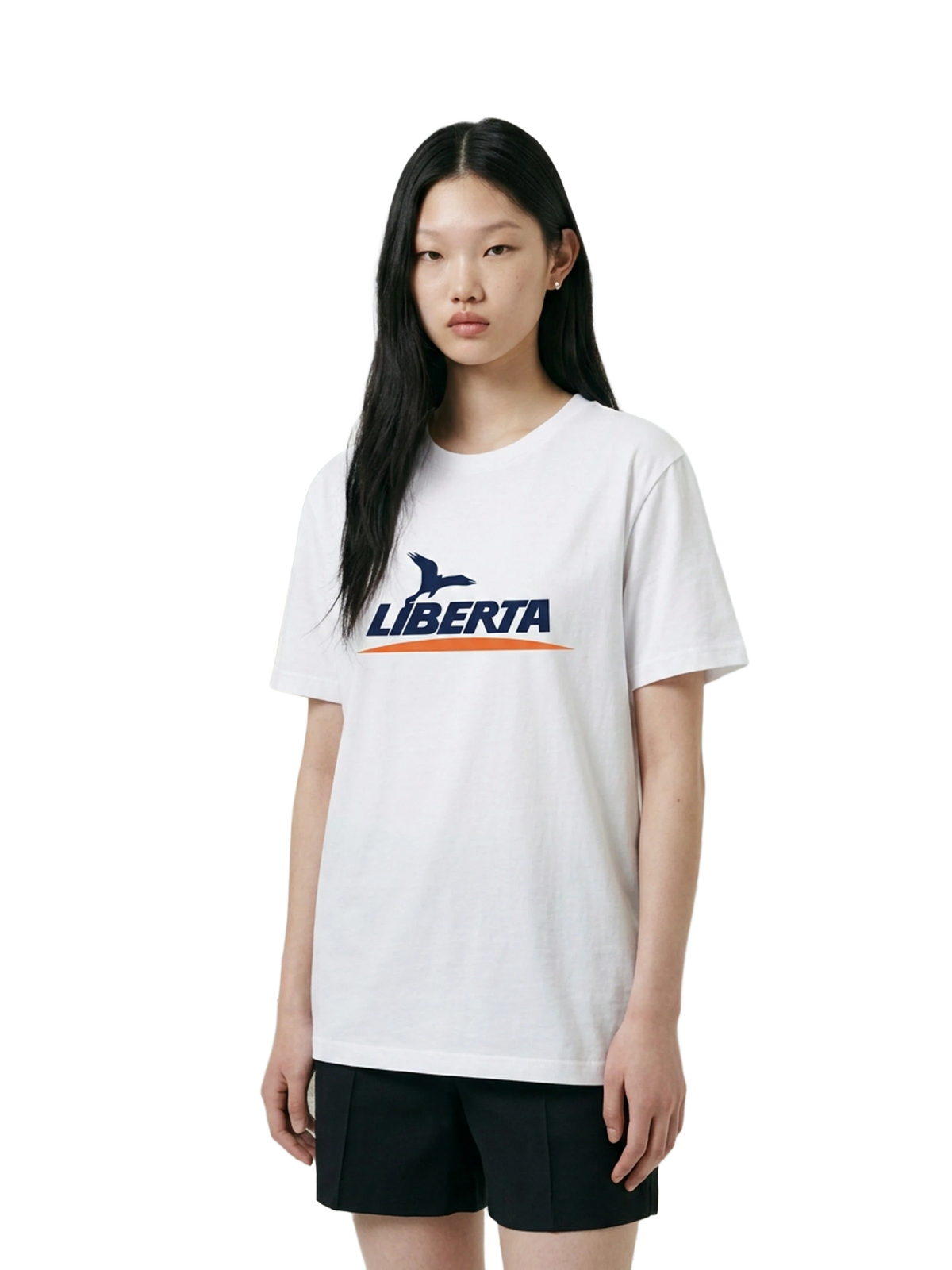 Freedom Tee in white, women's cut