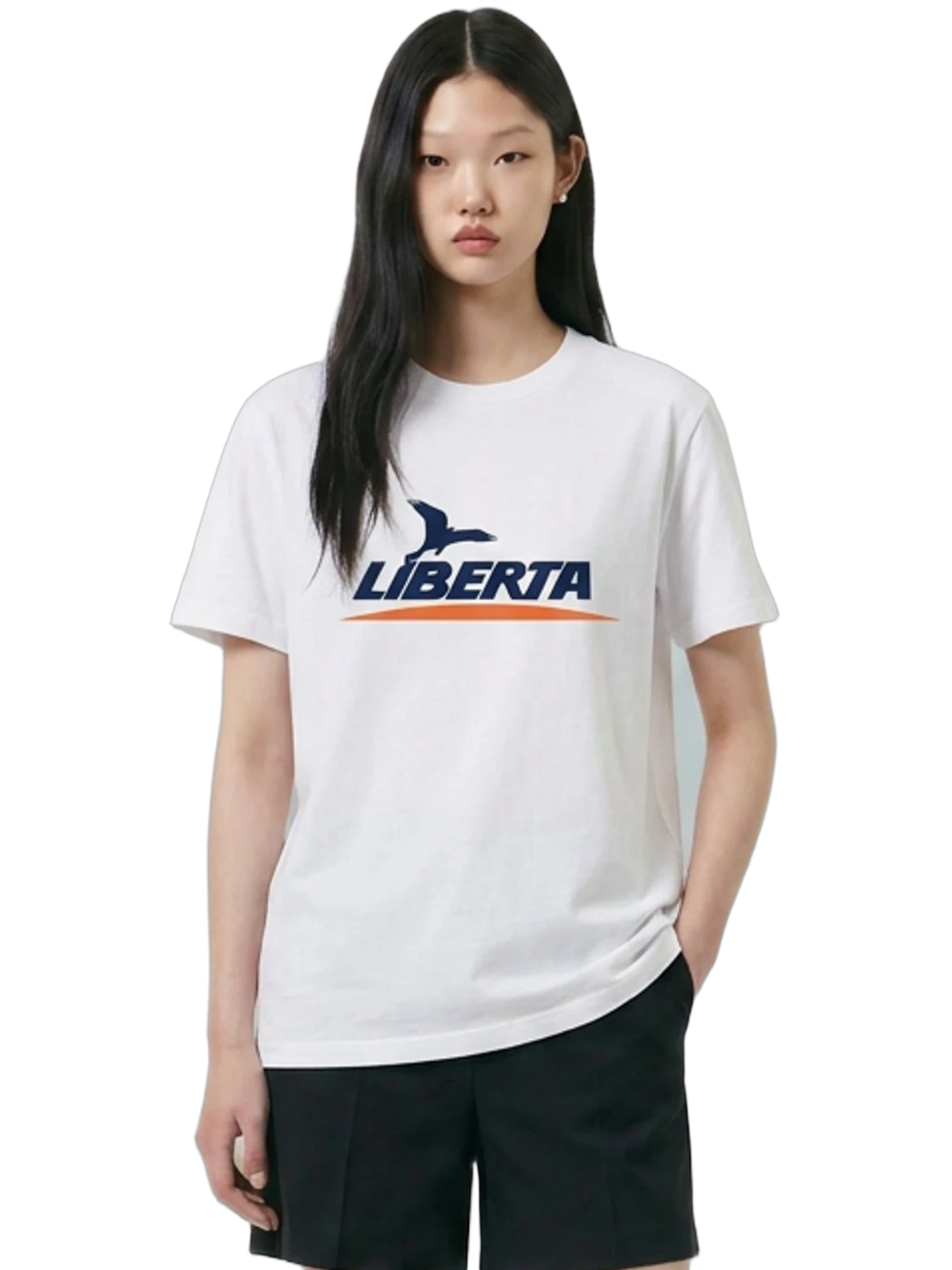 Freedom Tee in white, women's cut